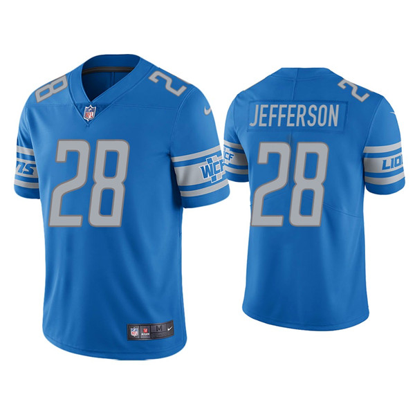 Men's Detroit Lions #28 Jermar Jefferson Blue Vapor Untouchable Limited Stitched Jersey Men's Detroit Lions #28 Jermar Jefferson Blue Vapor Untouchable Limited Stitched Jersey